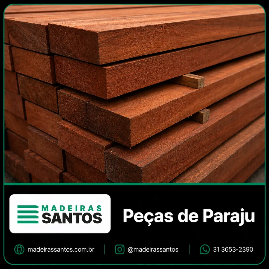 Peças de Paraju para telhado, estrutura e construção