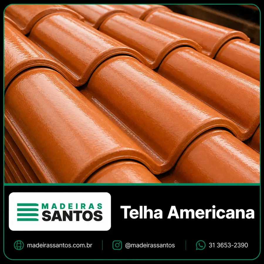 Telha americana para cobertura disponível na Madeiras Santos
